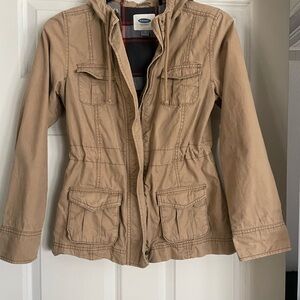 Old Navy Women's Khaki Utility Jacket with Hood